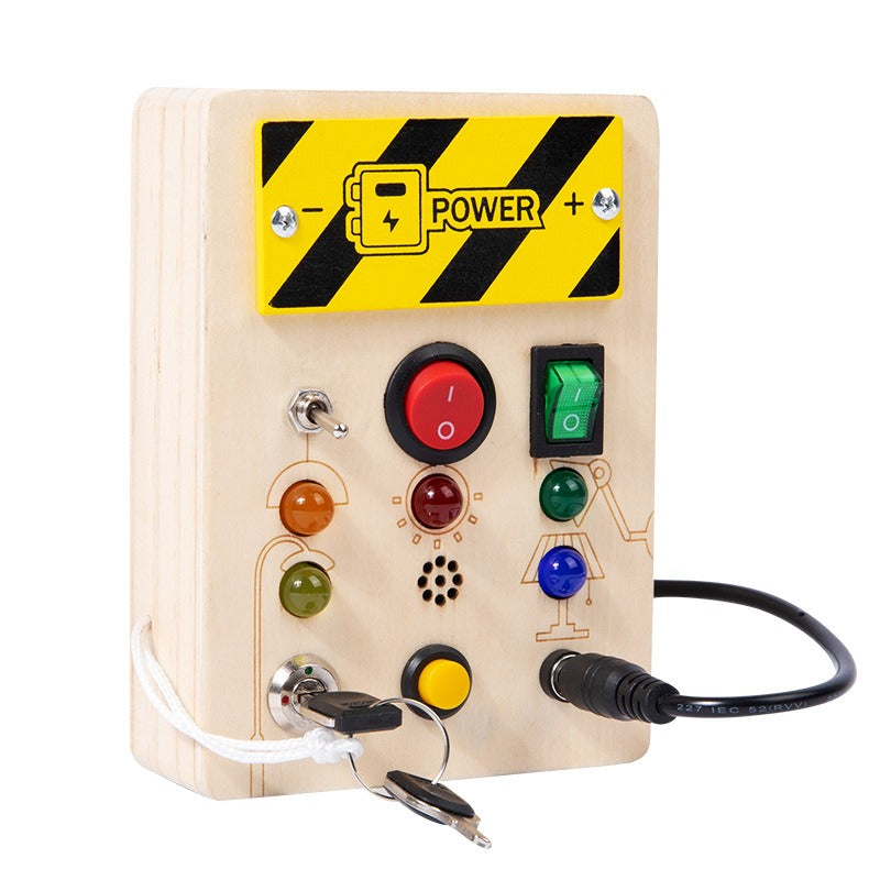 Montessori Sensory Busy Board - Wooden LED Activity Board for Kids (2-4 Years)