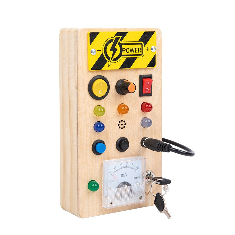 Montessori Sensory Busy Board - Wooden LED Activity Board for Kids (2-4 Years)