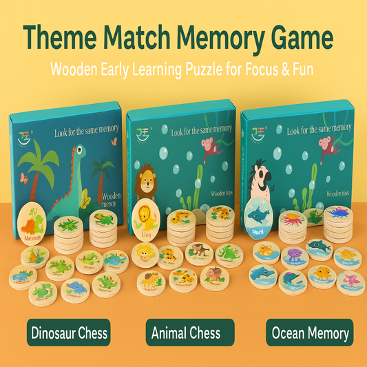 Theme Match Memory Game – Wooden Early Learning Puzzle for Focus & Fun