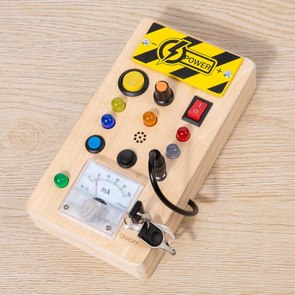 Montessori Sensory Busy Board - Wooden LED Activity Board for Kids (2-4 Years)